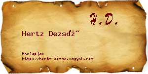 Hertz Dezső névjegykártya